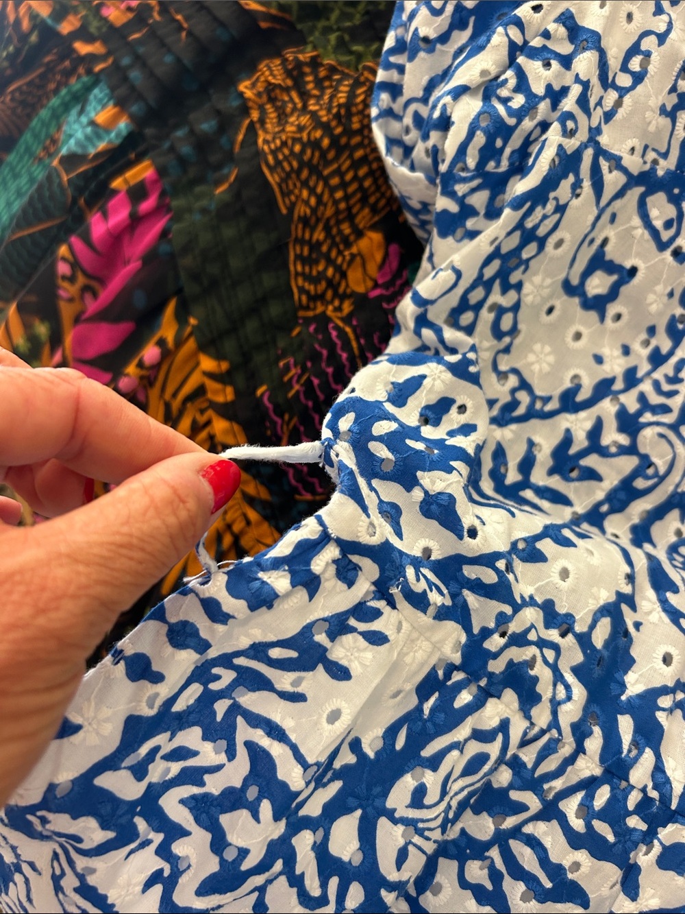 Zara Blue and White Paisley Midi Shirt Dress - Picture 5 of 6